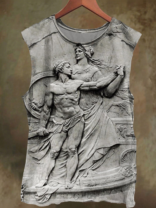 Unisex Juniors' and Women's Embossed Print Casual Cotton Tank Top