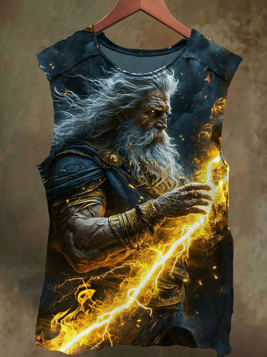 Unisex Thor Zeus Print Casual Cotton Tank Top