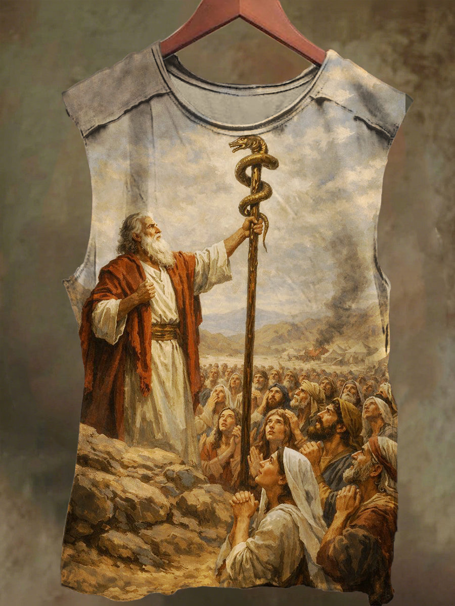 Unisex God and His Believers Printed Casual Cotton Tank Top