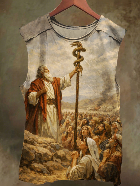 Unisex God and His Believers Printed Casual Cotton Tank Top