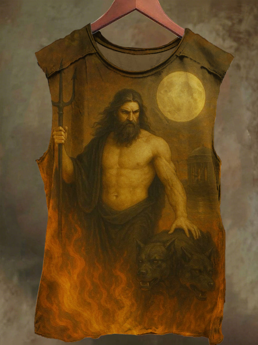 Unisex Pluto Hades Print Casual Cotton Tank Top