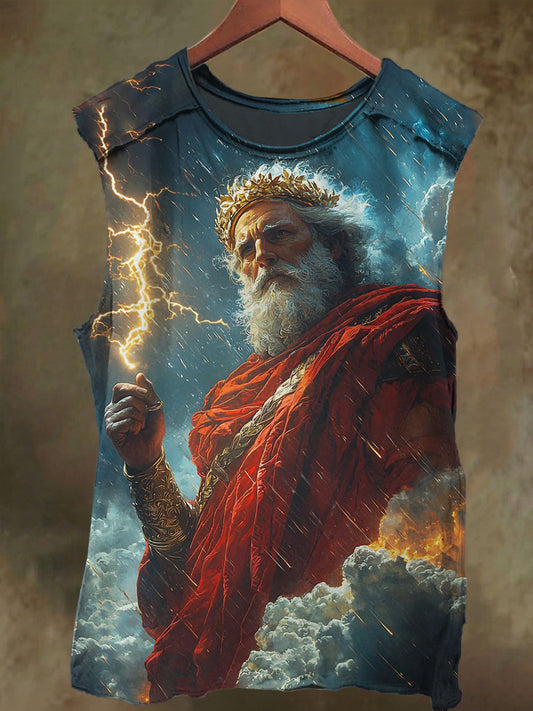 Unisex Thor Zeus Print Casual Cotton Tank Top