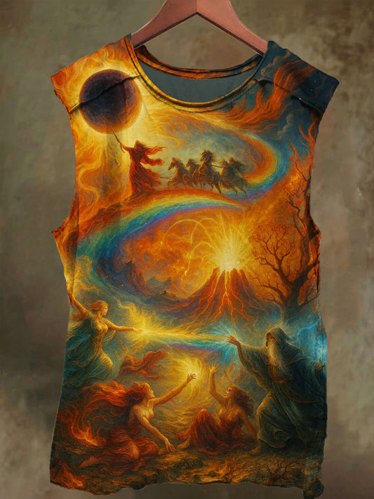 Unisex Fire and Fate Fall Print Casual Cotton Tank Top