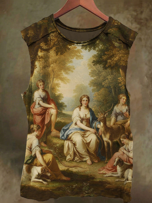 Unisex Freedom Artemis Print Casual Cotton Tank Top