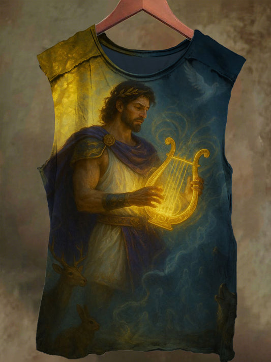 Unisex Orpheus God Print Casual Cotton Tank Top