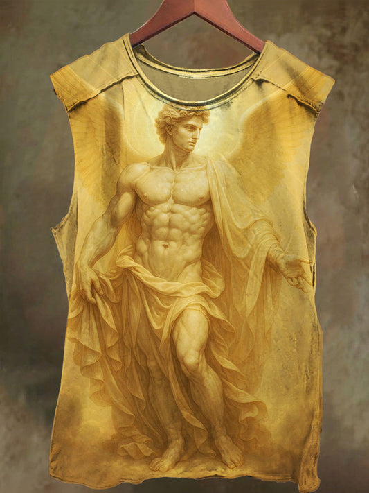 Unisex Sun God Print Casual Cotton Tank Top