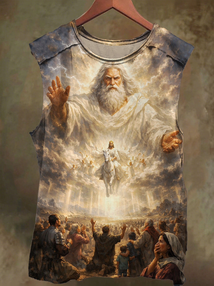 Unisex Pilgrimage and Faith Print Casual Cotton Tank Top