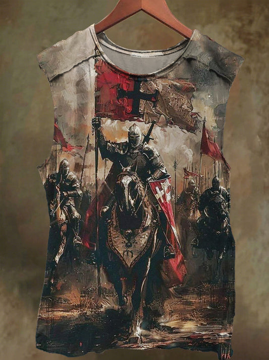 Unisex Crusade Print Casual Cotton Tank Top