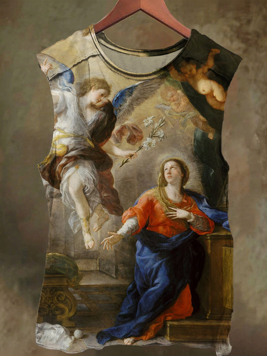 Unisex Take Flower Divine Girl Print Casual Cotton Tank Top