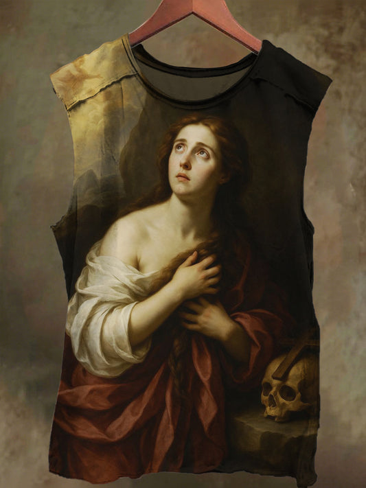 Unisex Divine Girls Skull Print Casual Cotton Tank Top