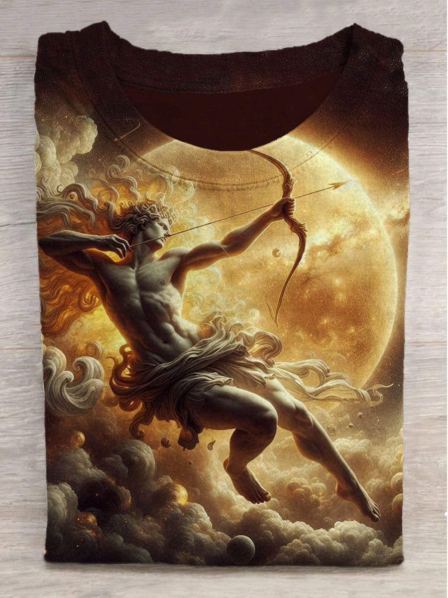 Angel's Arrow Printed Round Neck Short Sleeve T-Shirt