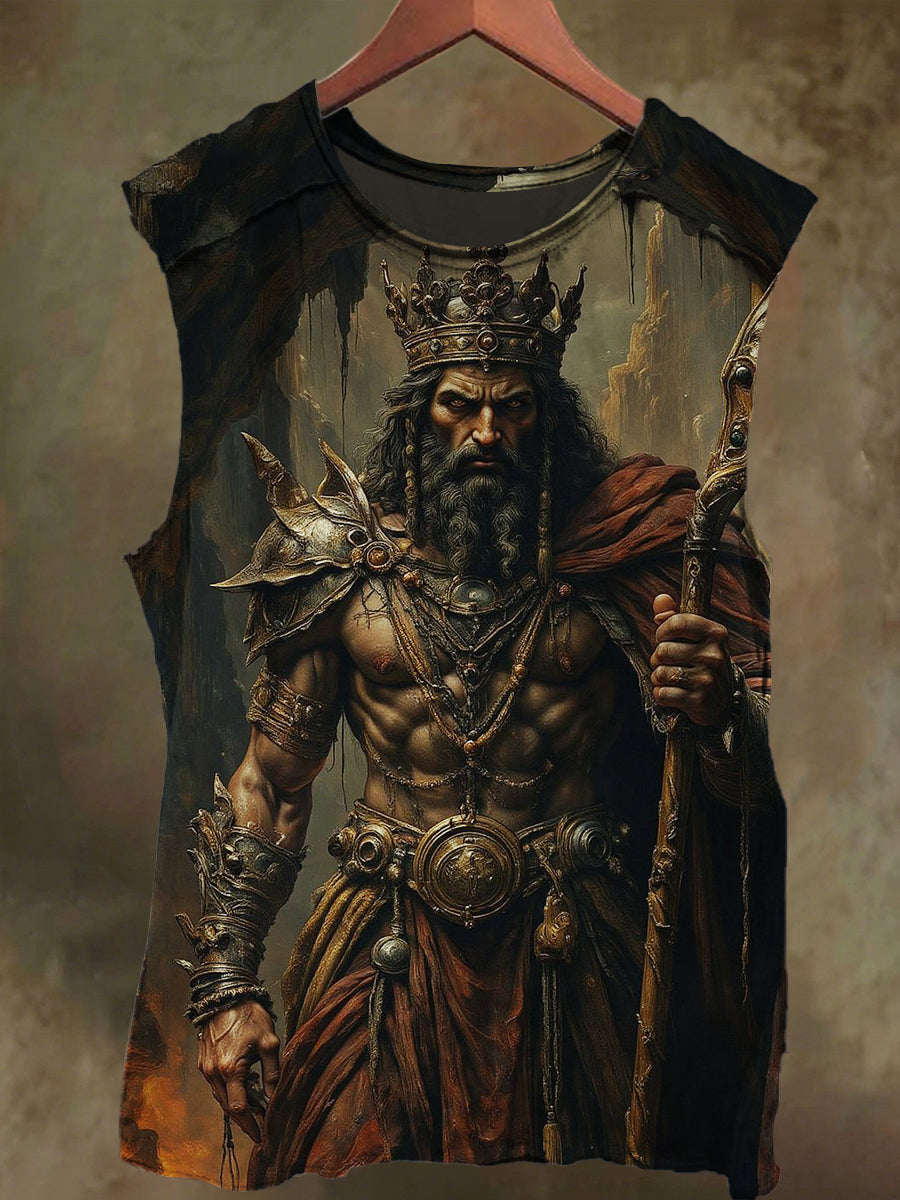 Unisex Pluto Hades Print Casual Cotton Tank Top