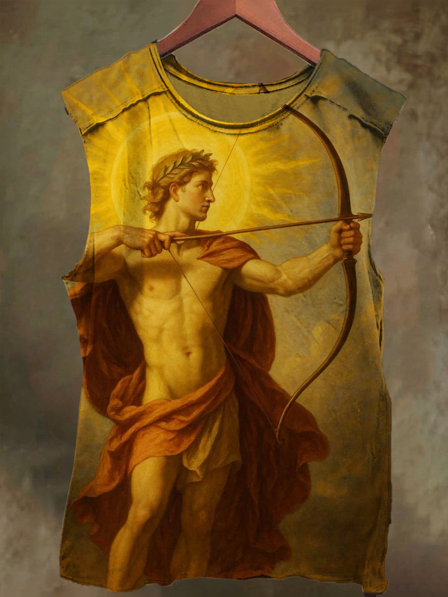 Unisex Sun God Apollo Print Casual Cotton Tank Top