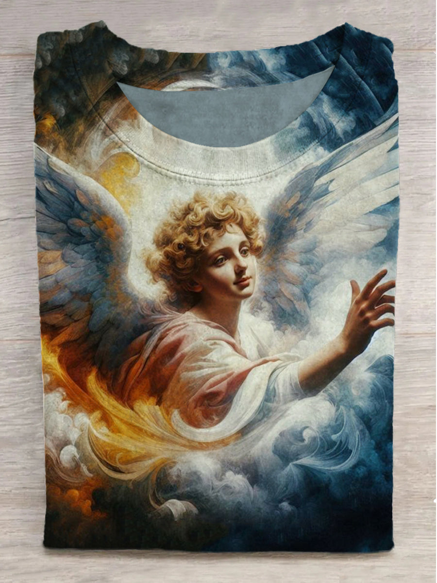 Airy Gods Printed Crew Neck Short Sleeve T-Shirt