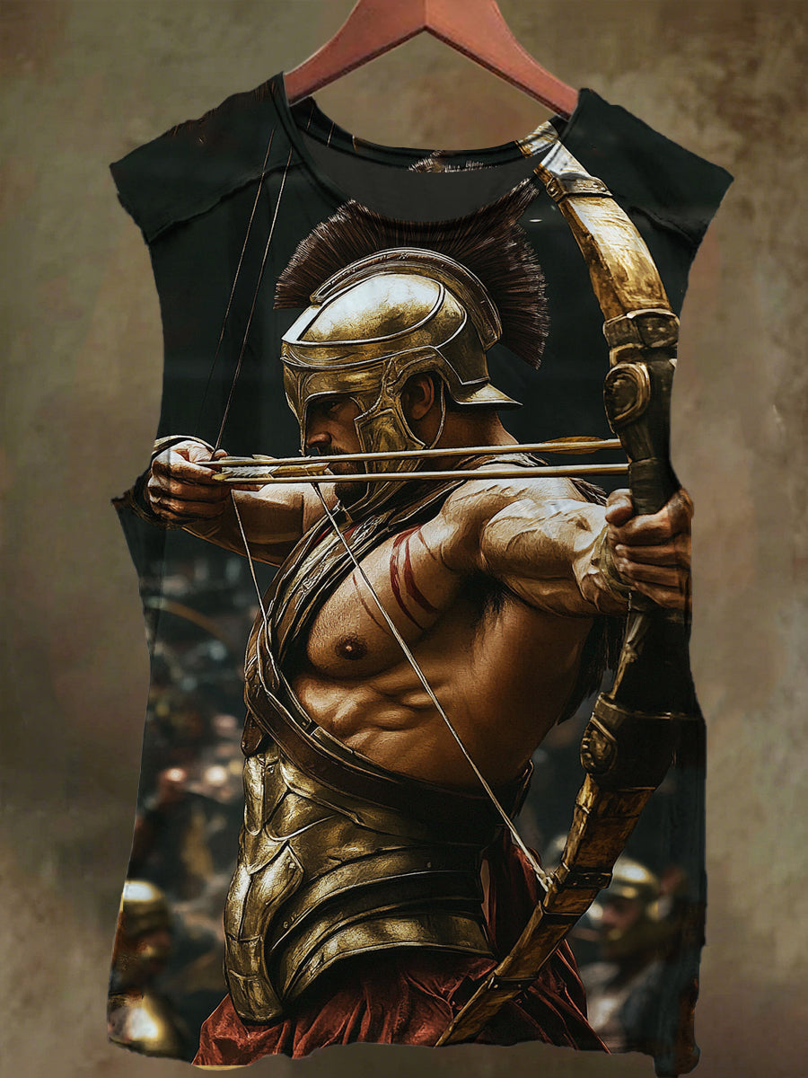 Unisex Gladiator's Arrow Print Casual Cotton Tank Top