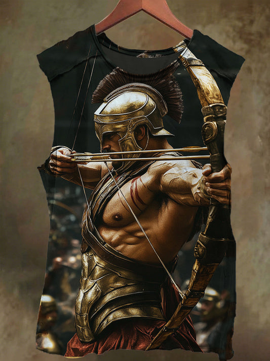 Unisex Gladiator's Arrow Print Casual Cotton Tank Top