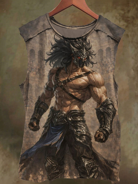 Unisex Warriors of the Colosseum Print Casual Cotton Tank Top