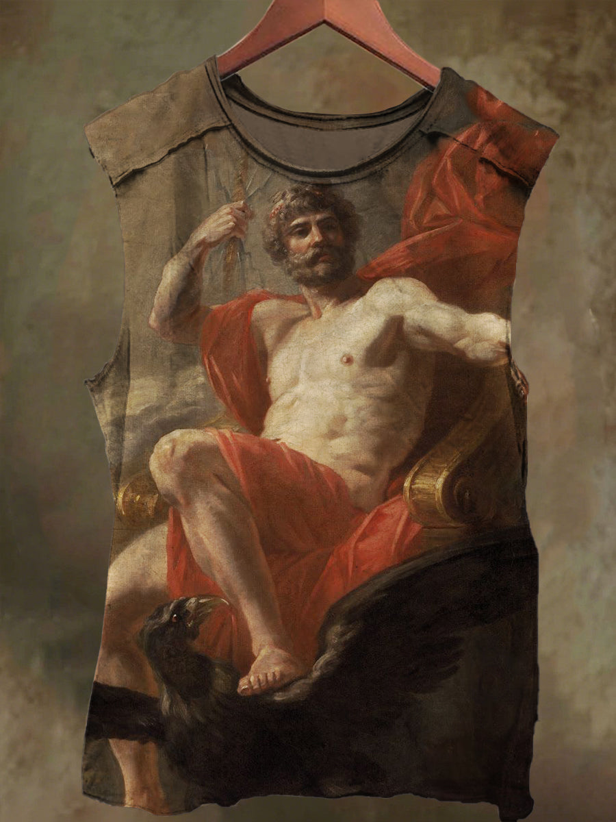 Unisex God in the Sky Print Casual Cotton Tank Top