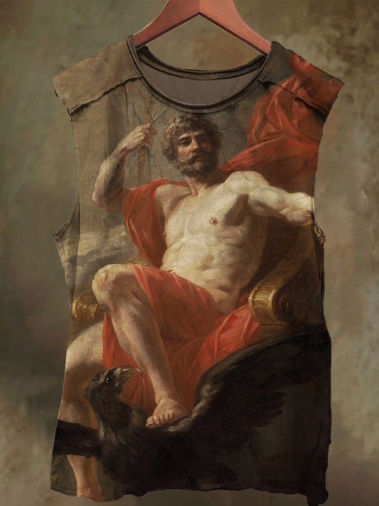 Unisex God in the Sky Print Casual Cotton Tank Top