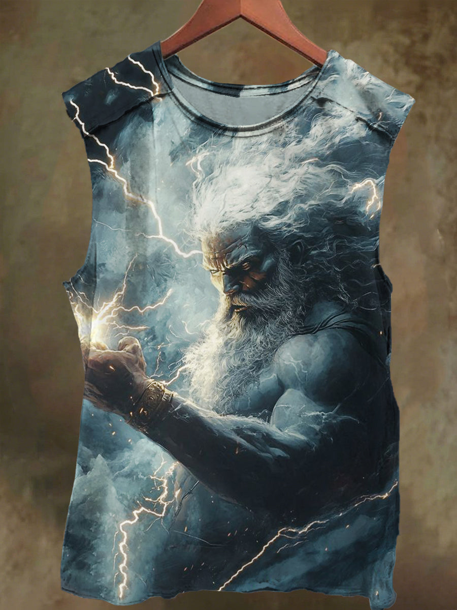 Unisex Thor Zeus Print Casual Cotton Tank Top