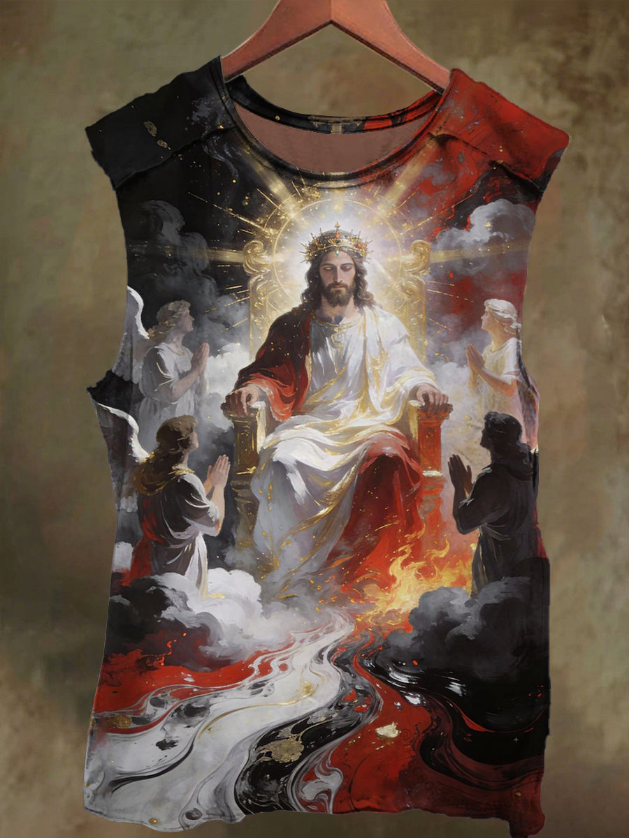 Unisex God Jesus Print Casual Cotton Tank Top