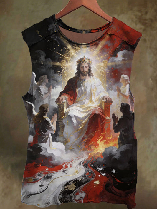 Unisex God Jesus Print Casual Cotton Tank Top