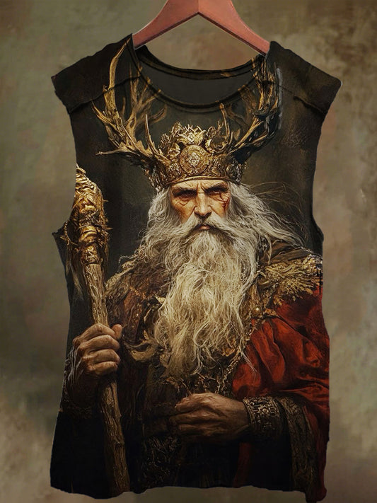 Unisex Wizard Print Casual Cotton Tank Top