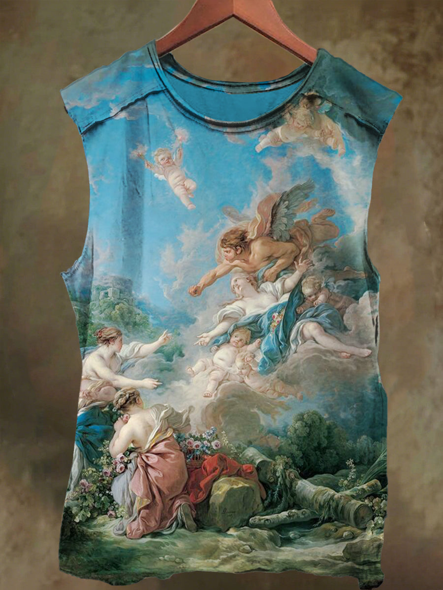 Unisex Mythical Story Print Casual Cotton Tank Top