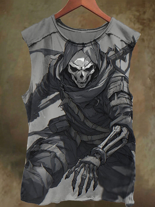 Unisex Junior Skull Warrior Print Casual Cotton Tank Top