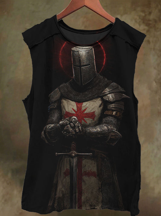 Unisex Halo Crusader Print Casual Cotton Tank Top