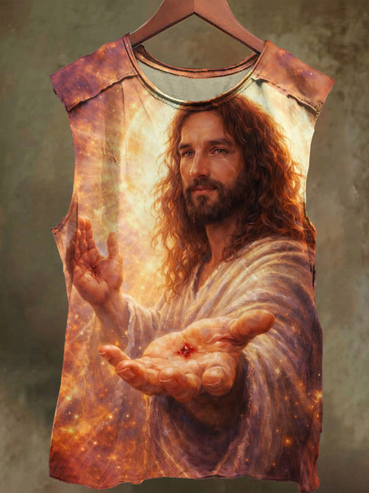 Unisex Jesus and Future Print Casual Cotton Tank Top