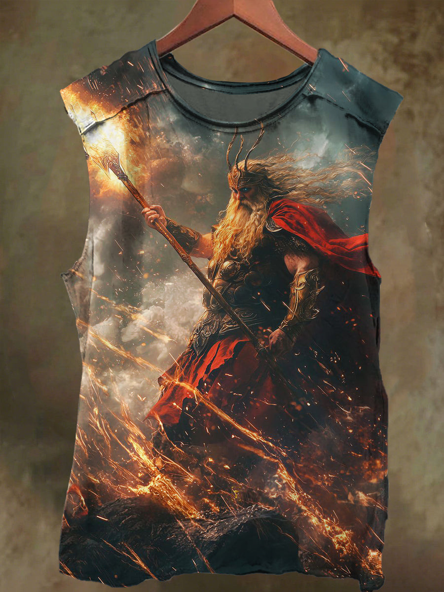 Unisex God of War Printed Casual Cotton Tank Top