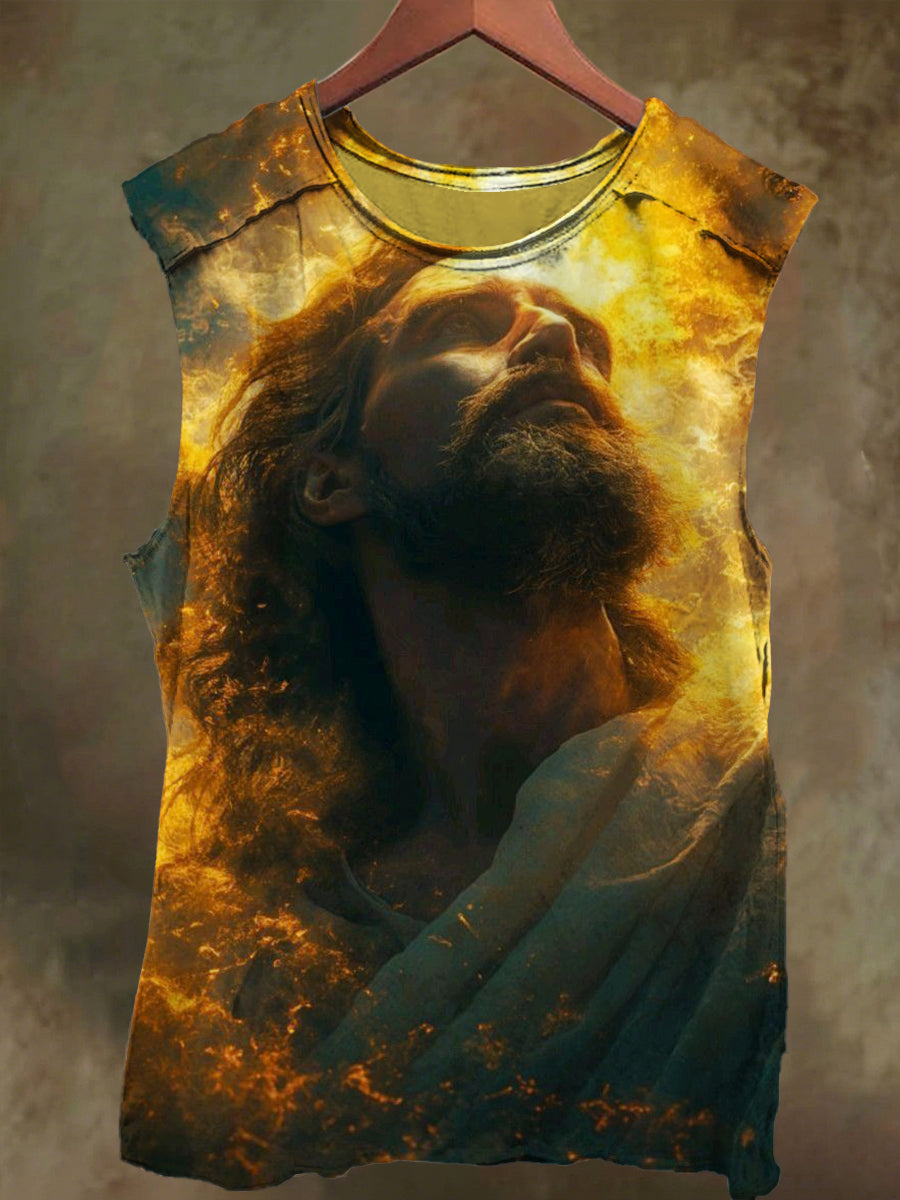 Unisex God Jesus Faith Print Casual Cotton Tank Top