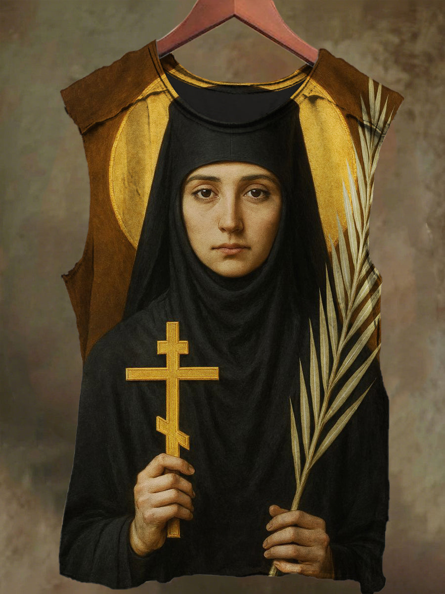 Unisex Sisters Cross Print Casual Cotton Tank Top