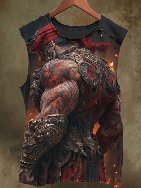 Unisex Tattoo Giant Print Casual Cotton Tank Top