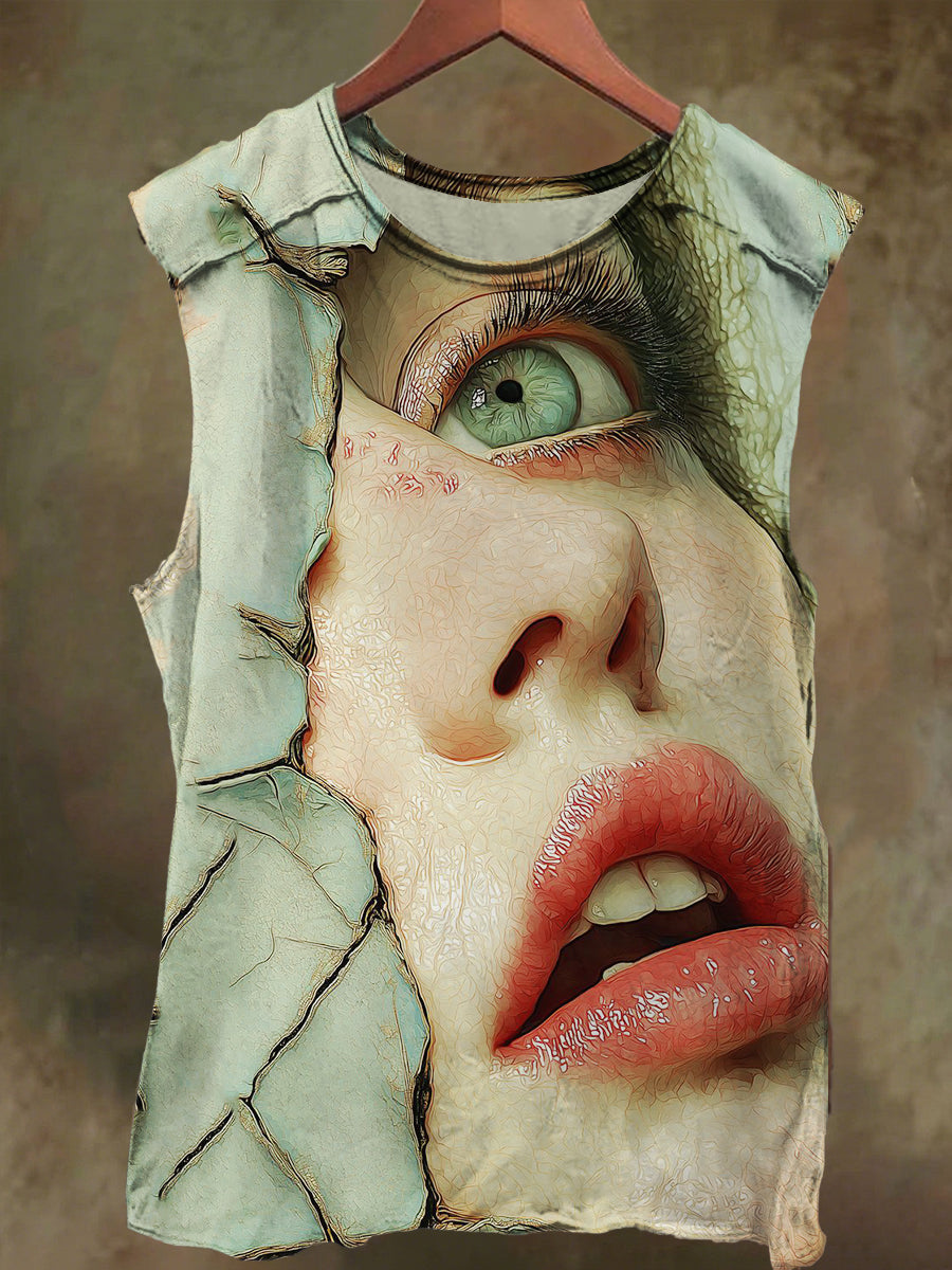 Unisex Girls' Angel Print Casual Cotton Tank Top