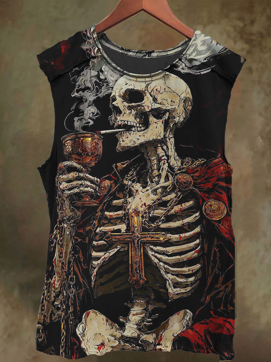 Unisex Cross Skull Junior General Print Casual Cotton Tank Top