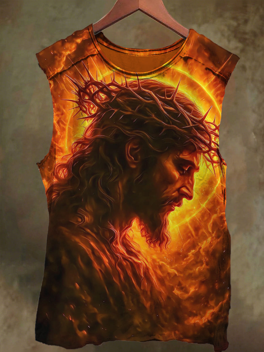 Unisex God in the Holy Light Print Casual Cotton Tank Top