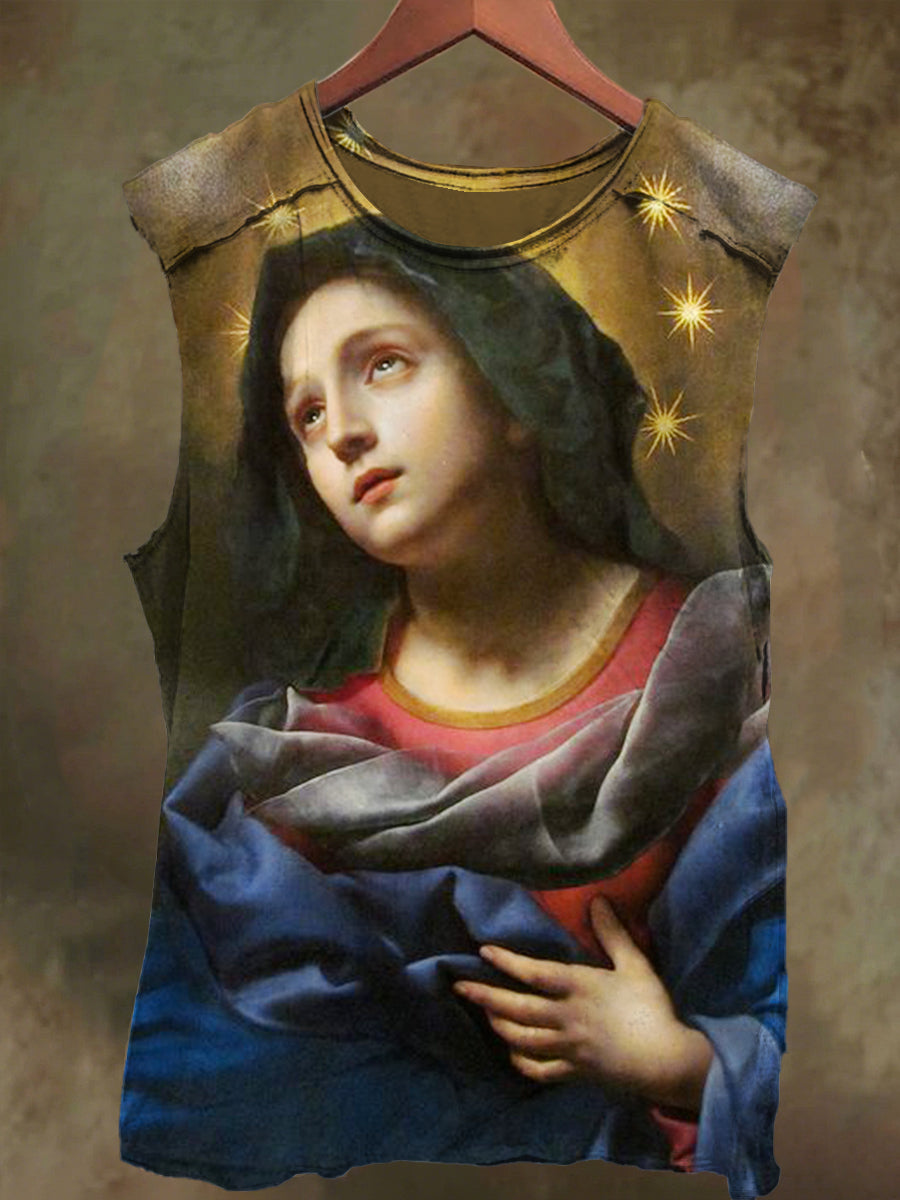 Unisex Wishful Girl Print Casual Cotton Tank Top