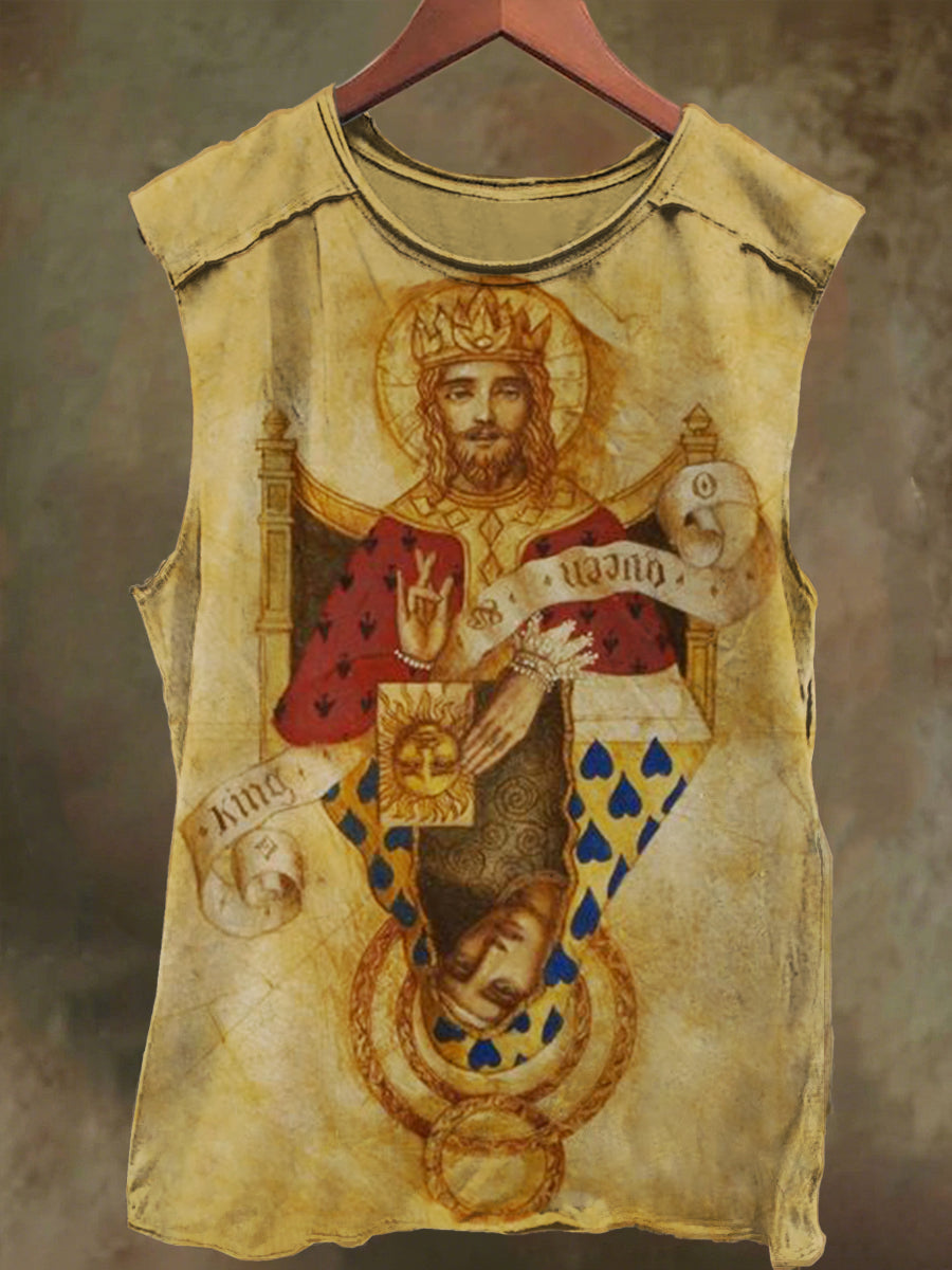 Unisex King and Earl Print Casual Cotton Tank Top