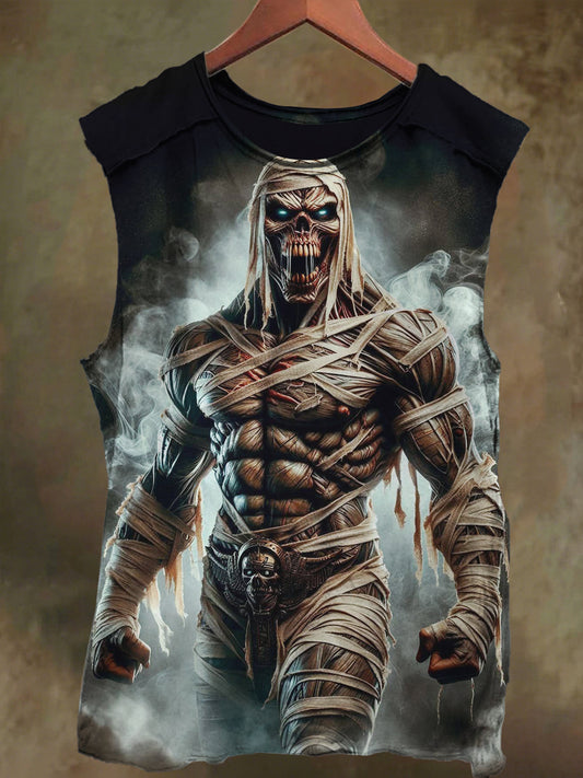 Unisex Mummy Print Casual Cotton Tank Top
