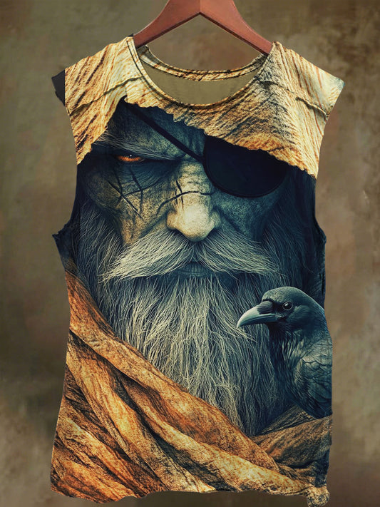 Unisex Wizard Gandalf Raven Print Casual Cotton Tank Top