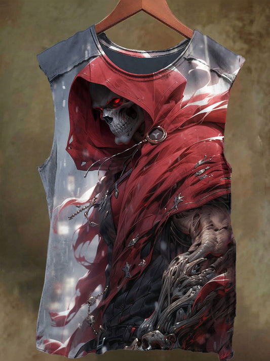 Unisex Skull Junior Warlord Print Casual Cotton Tank Top