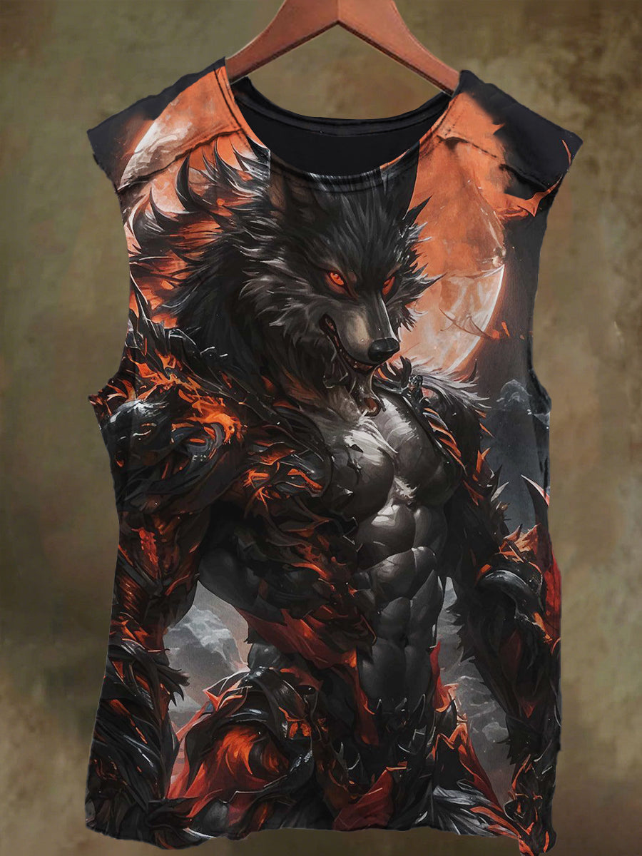 Unisex Devil Girl Print Casual Cotton Tank Top