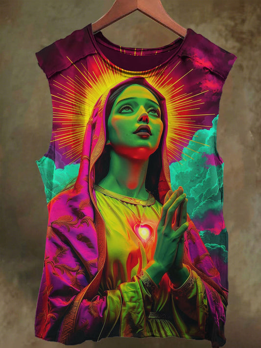Unisex Virgin's Prayer Print Casual Cotton Tank Top