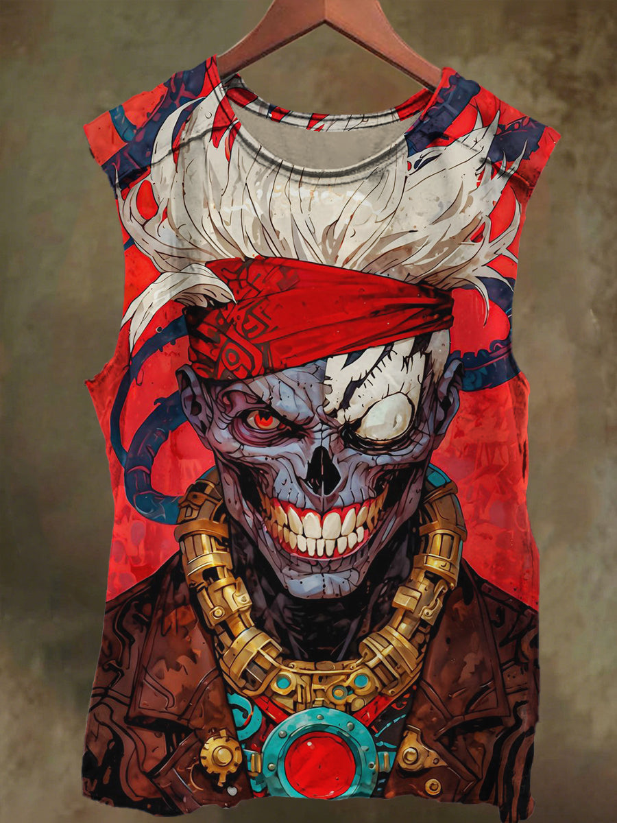 Unisex Rock Skull Teen Print Casual Cotton Tank Top