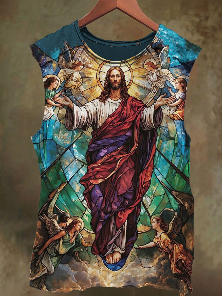 Unisex Bible Jesus Faith Print Casual Cotton Tank Top