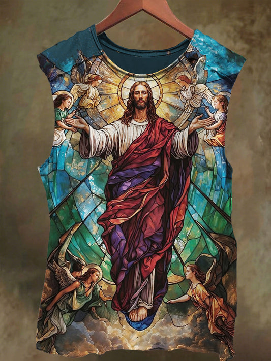 Unisex Bible Jesus Faith Print Casual Cotton Tank Top