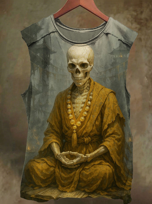 Unisex Skull Faith Print Casual Cotton Tank Top