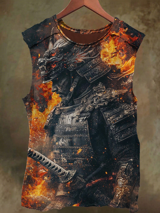 Unisex Flame General Print Casual Cotton Tank Top